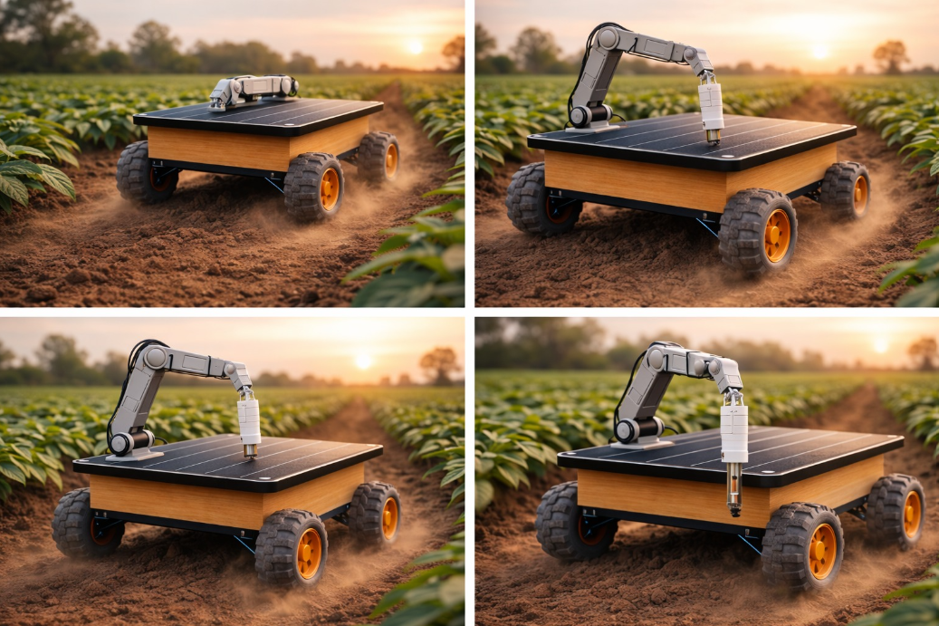 Autonomous robot scanning plant health across field